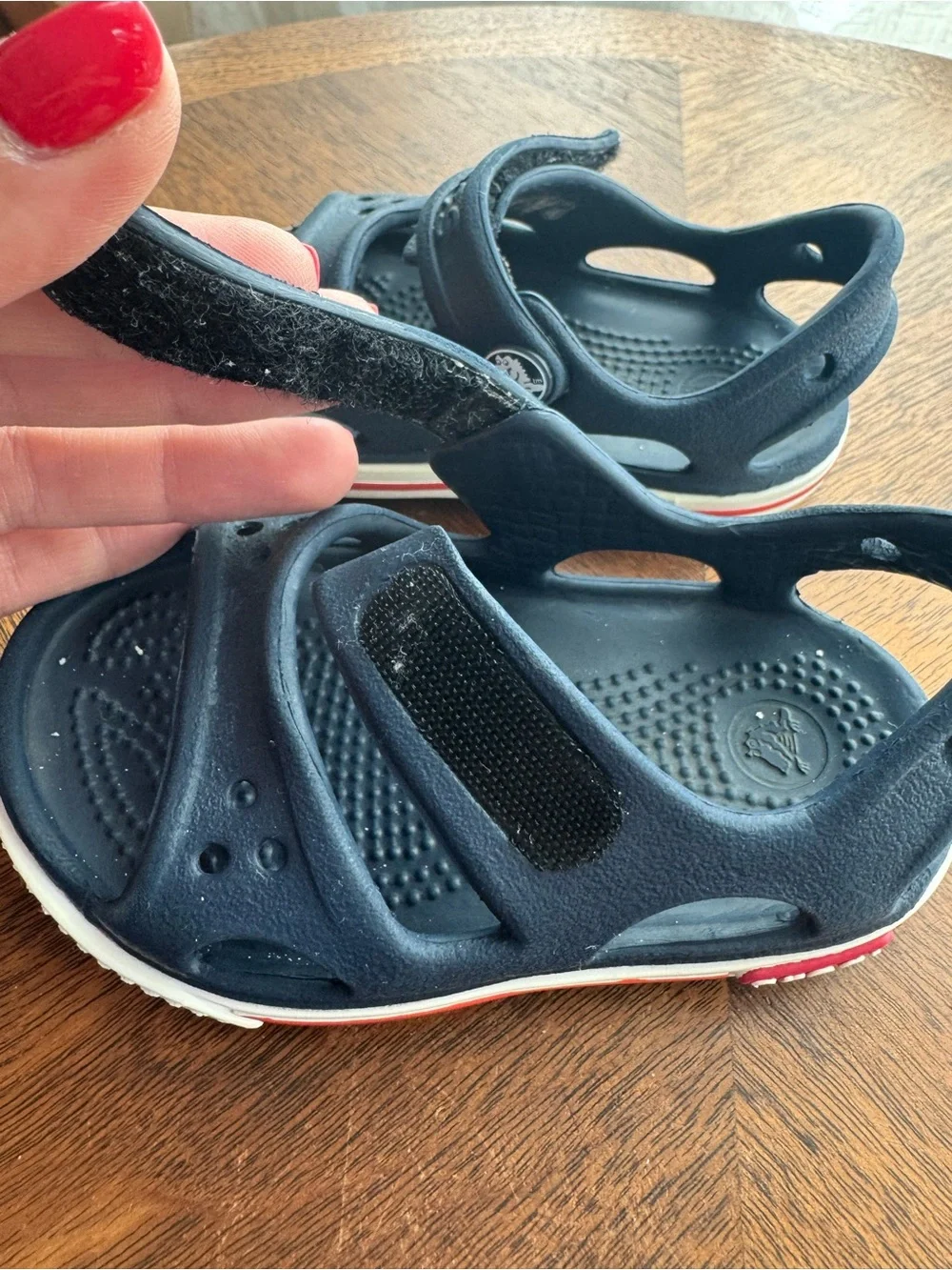 Crocs Kids Navy Sport Sandals with Adjustable Straps Baby Toddler Size C5